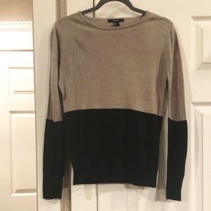 Forever 21 black/taupe color block sweater, Small